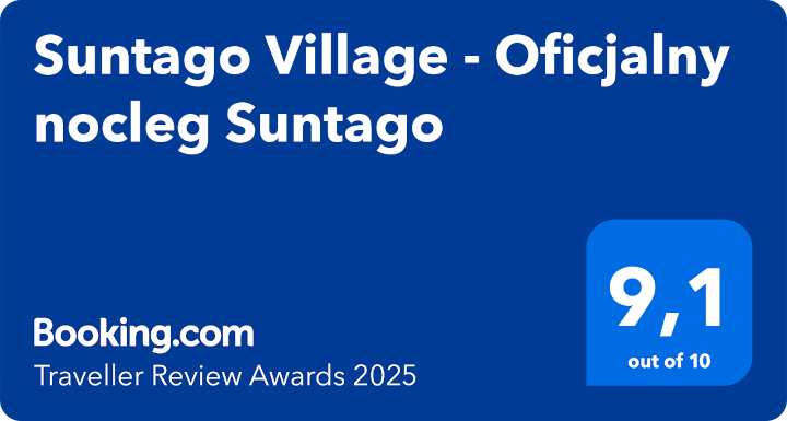 Traveller Review Awards 2025' od Booking.com dla Suntago Village - wynik 9.1/10